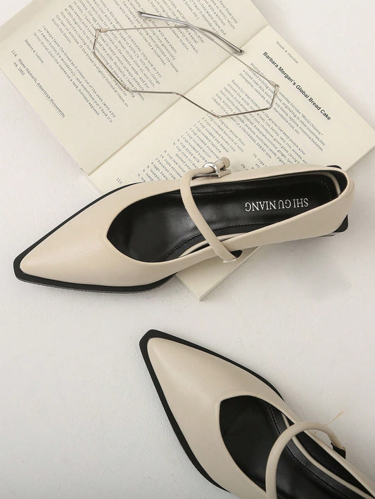 New Pointed Toe Flats Elegant Minimalist Fashion Versatile Women's Shoes
