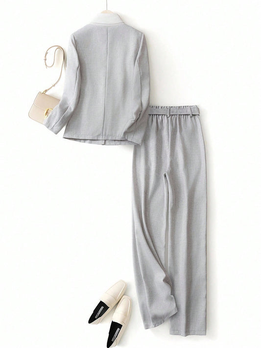 Women's Luxury Elegant Autumn Fashion 2 In 1 Jacket And Pants Set