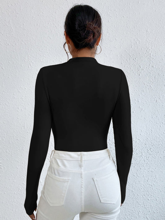 Frenchy Ruched Slim Fit Bodysuit shein