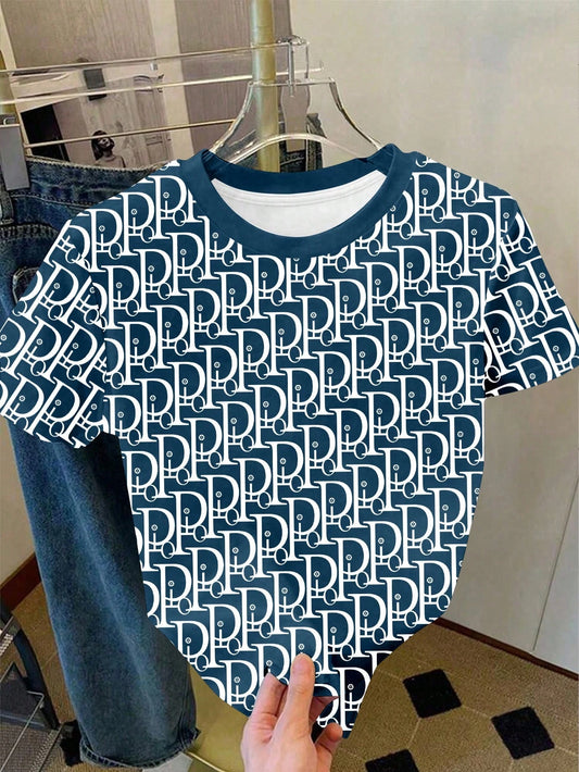 Women's Casual Letter Print Round Neck Loose T-Shirt