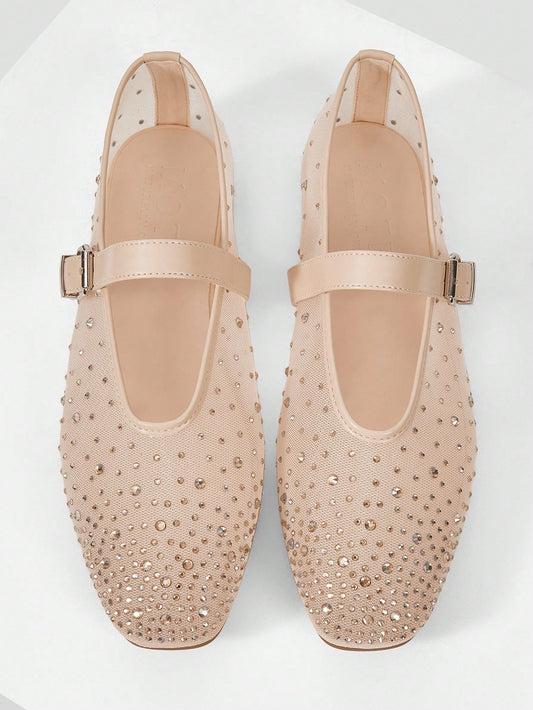 MOTF PREMIUM WOMEN'S LASER HOLLOW SQUARE TOE FLAT SLIP-ON SHOES