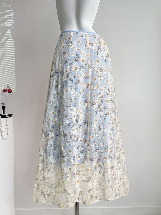 Women's New Elegant Simple Refreshing Vacation Style A-Line Skirt