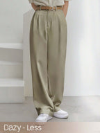Dazy-Less High Waist Fold Pleated Suit Pants Without Belt shein
