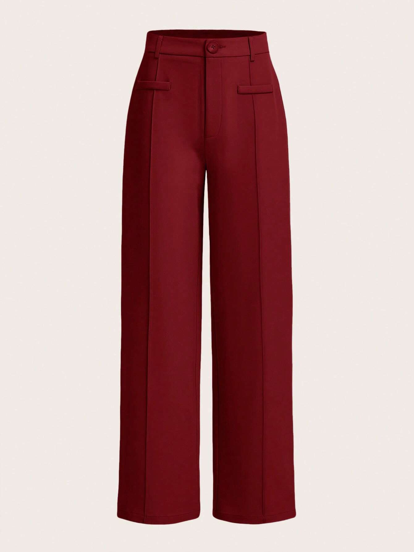 High Waist Straight Leg Pants shein