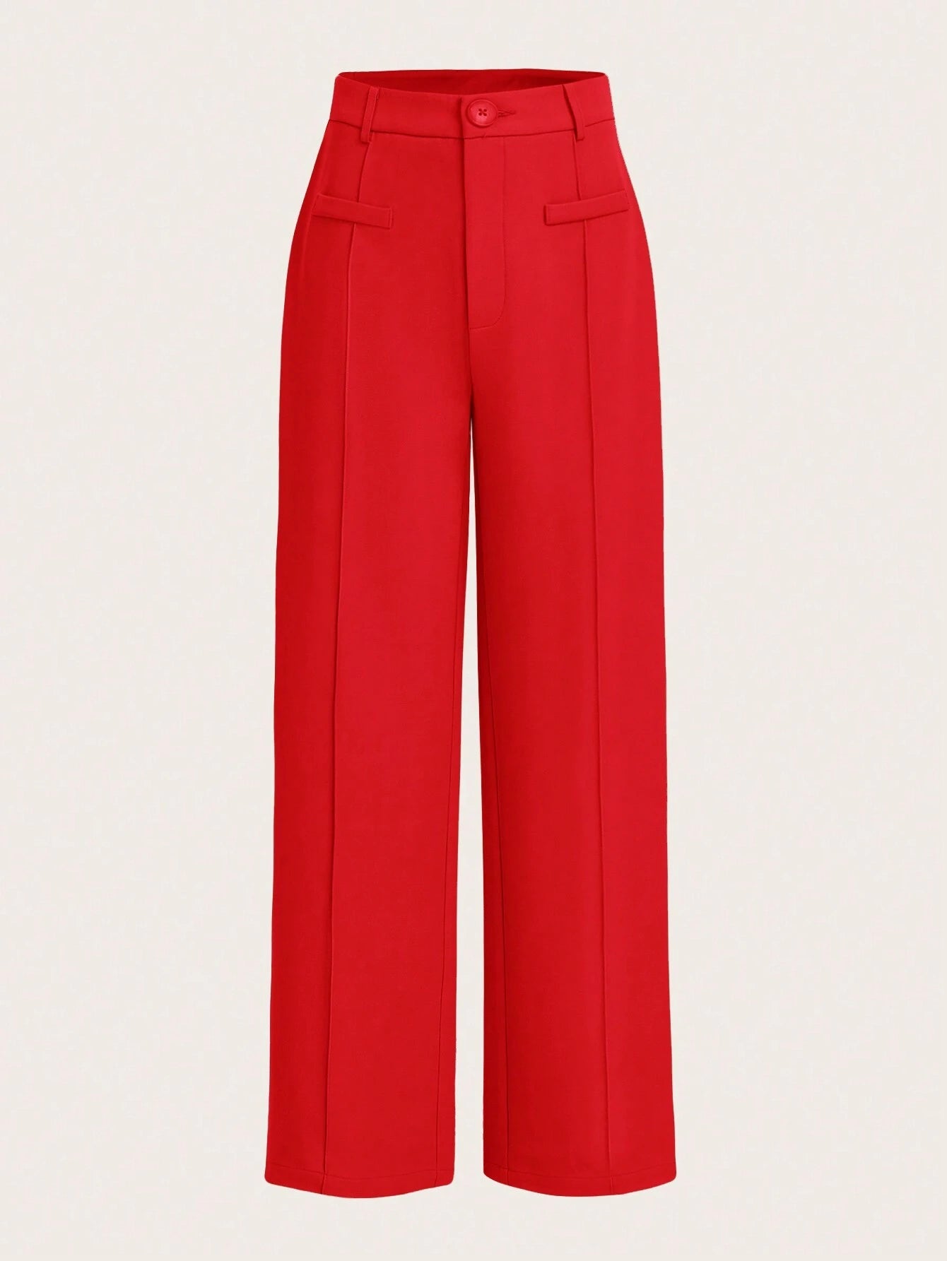 High Waist Straight Leg Pants shein