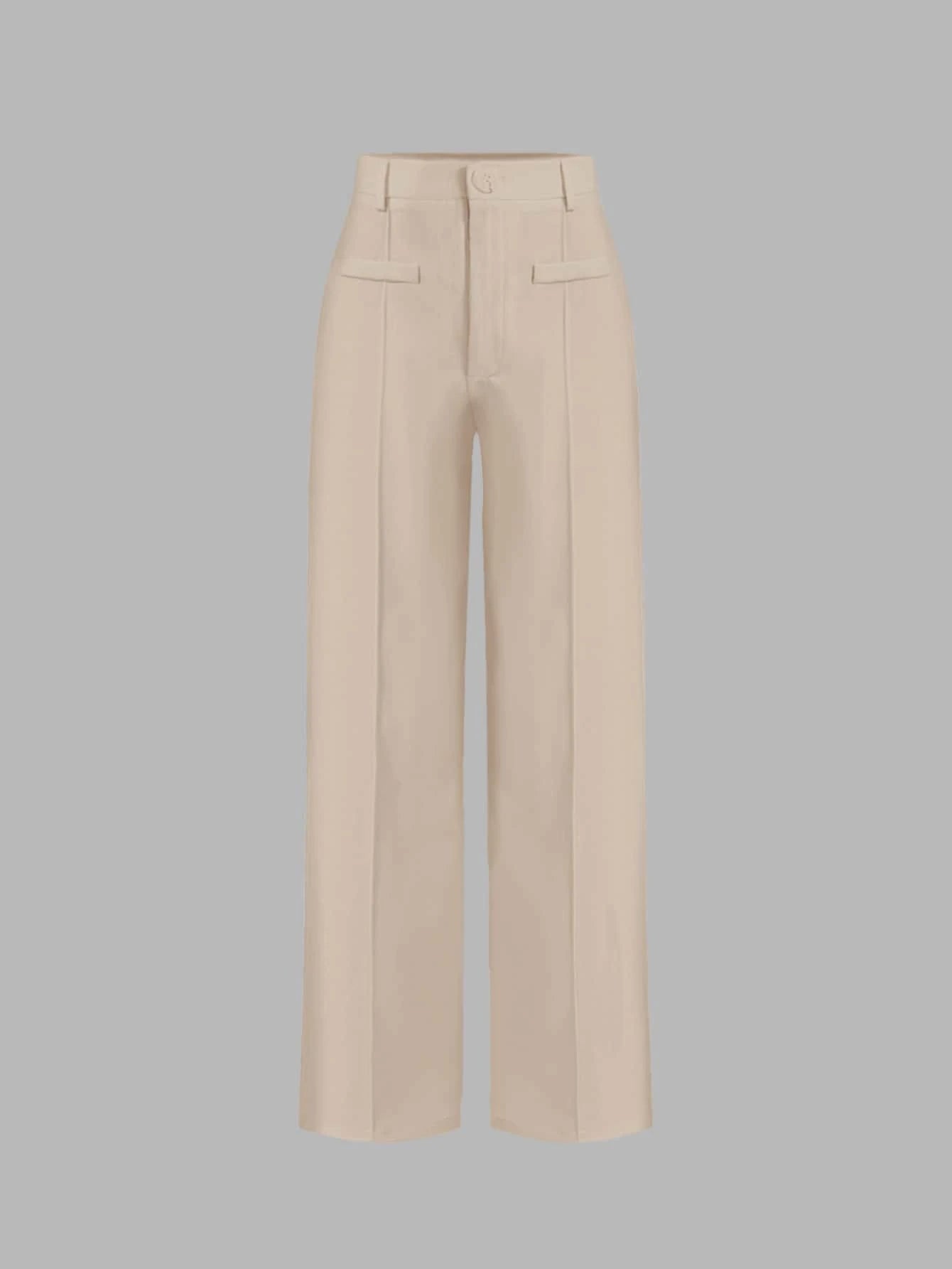 High Waist Straight Leg Pants shein