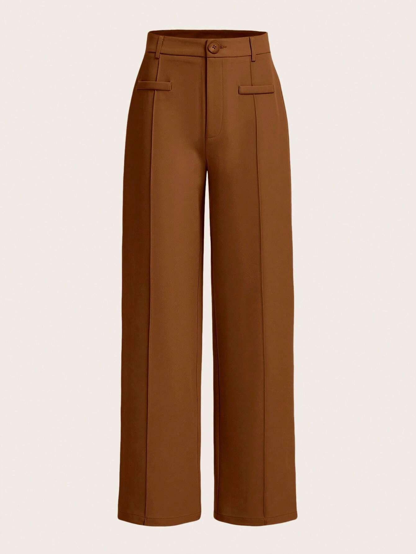 High Waist Straight Leg Pants shein