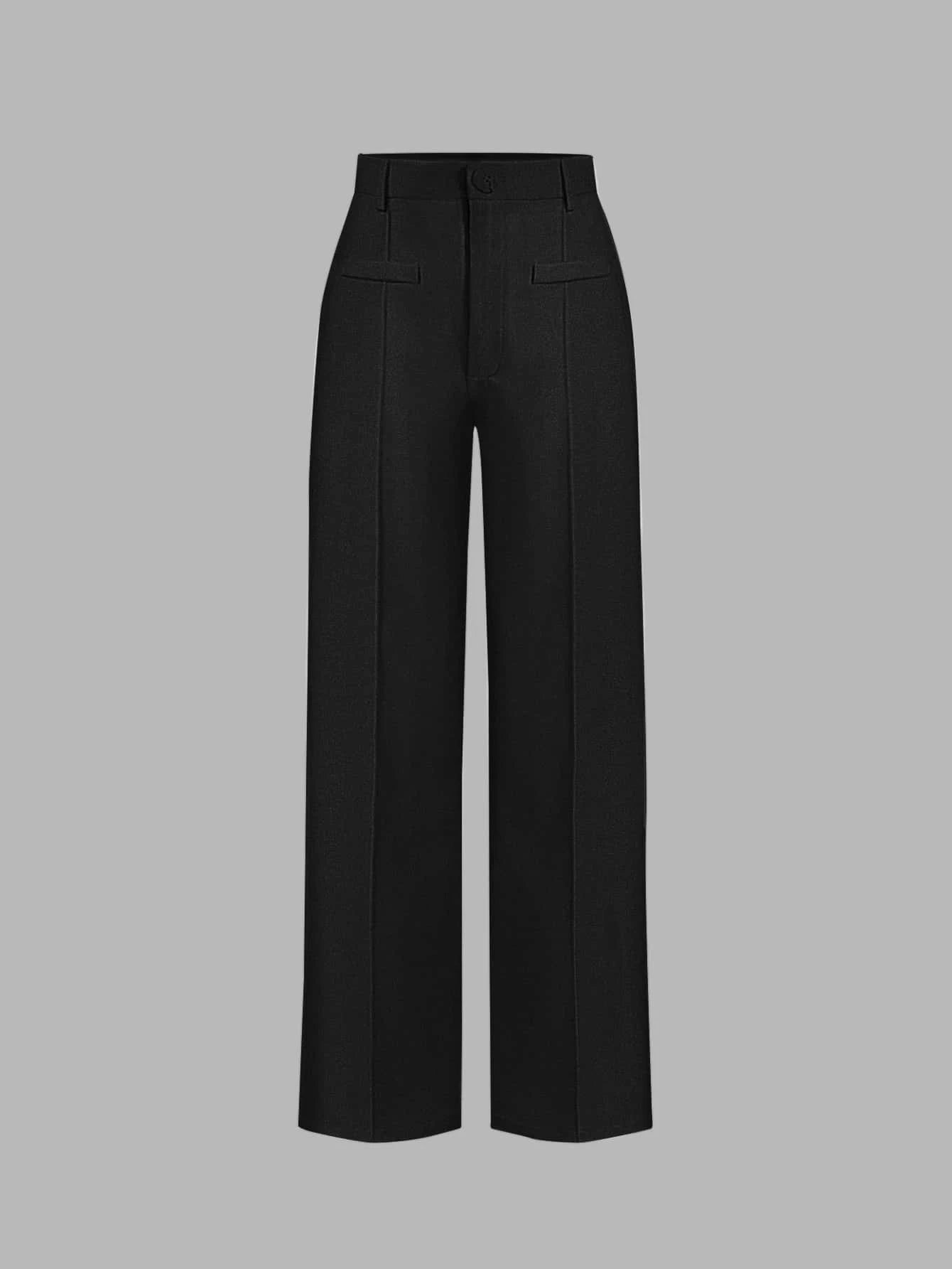 High Waist Straight Leg Pants shein