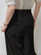 Dazy-Less High Waist Fold Pleated Suit Pants Without Belt shein
