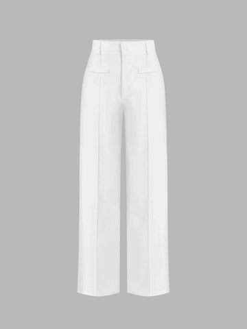 High Waist Straight Leg Pants shein