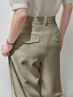 Dazy-Less High Waist Fold Pleated Suit Pants Without Belt shein