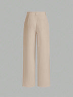 High Waist Straight Leg Pants shein