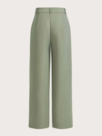 High Waist Straight Leg Pants shein