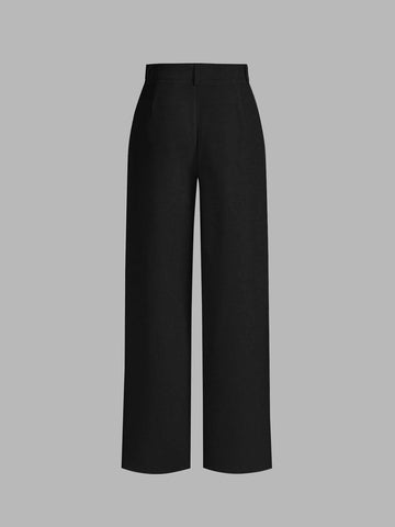 High Waist Straight Leg Pants shein