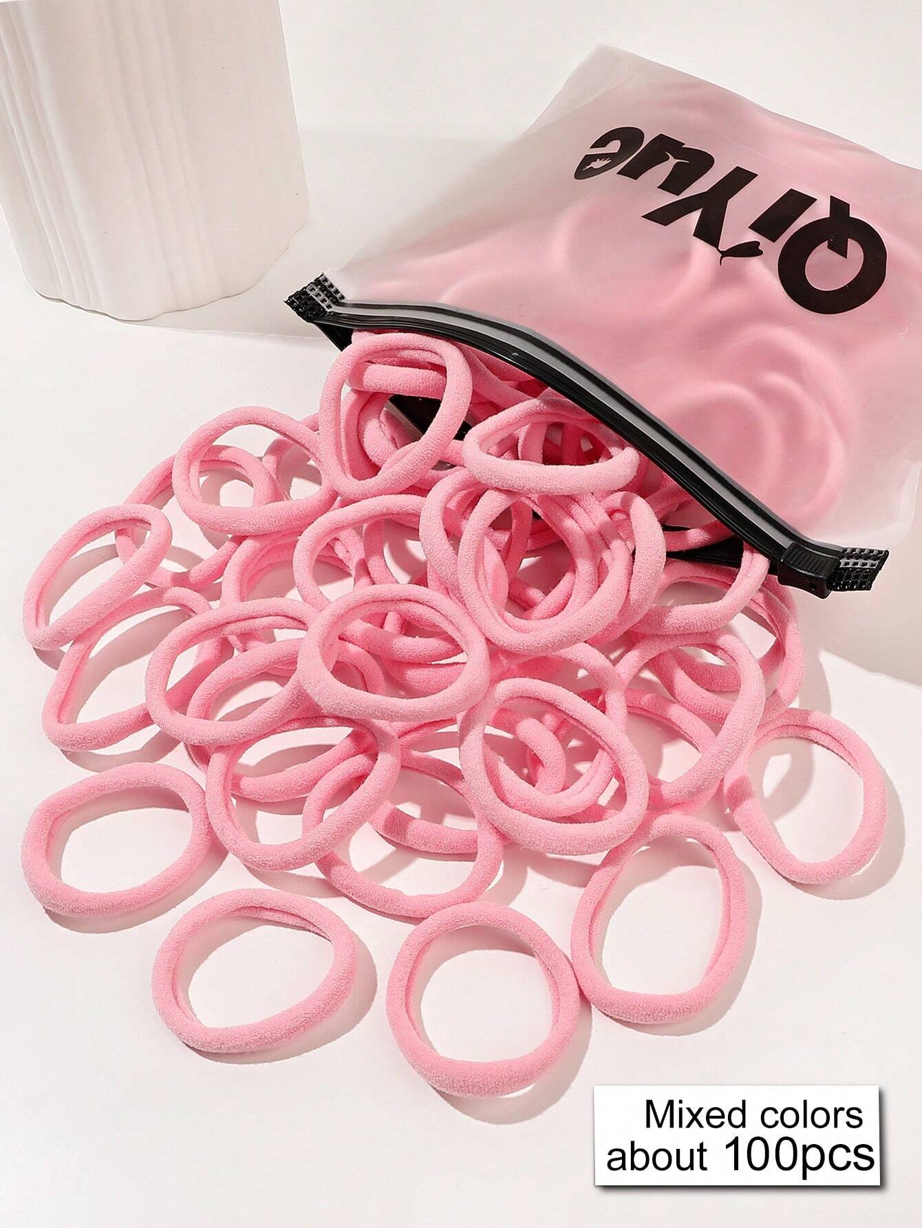 100pcs Solid Hair Tie for Women shein