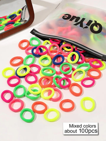 100pcs Solid Hair Tie for Women shein