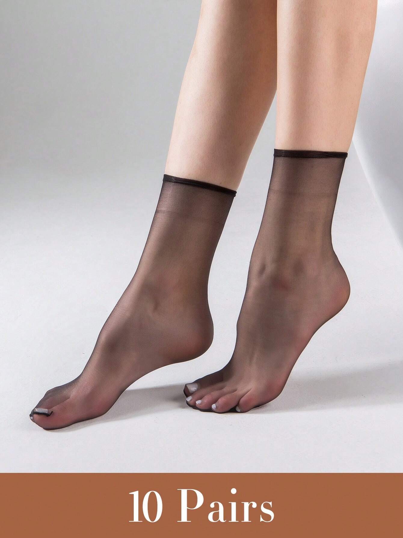 10 Pairs Women's Ultra-Thin, Sheer, Invisible Short Socks