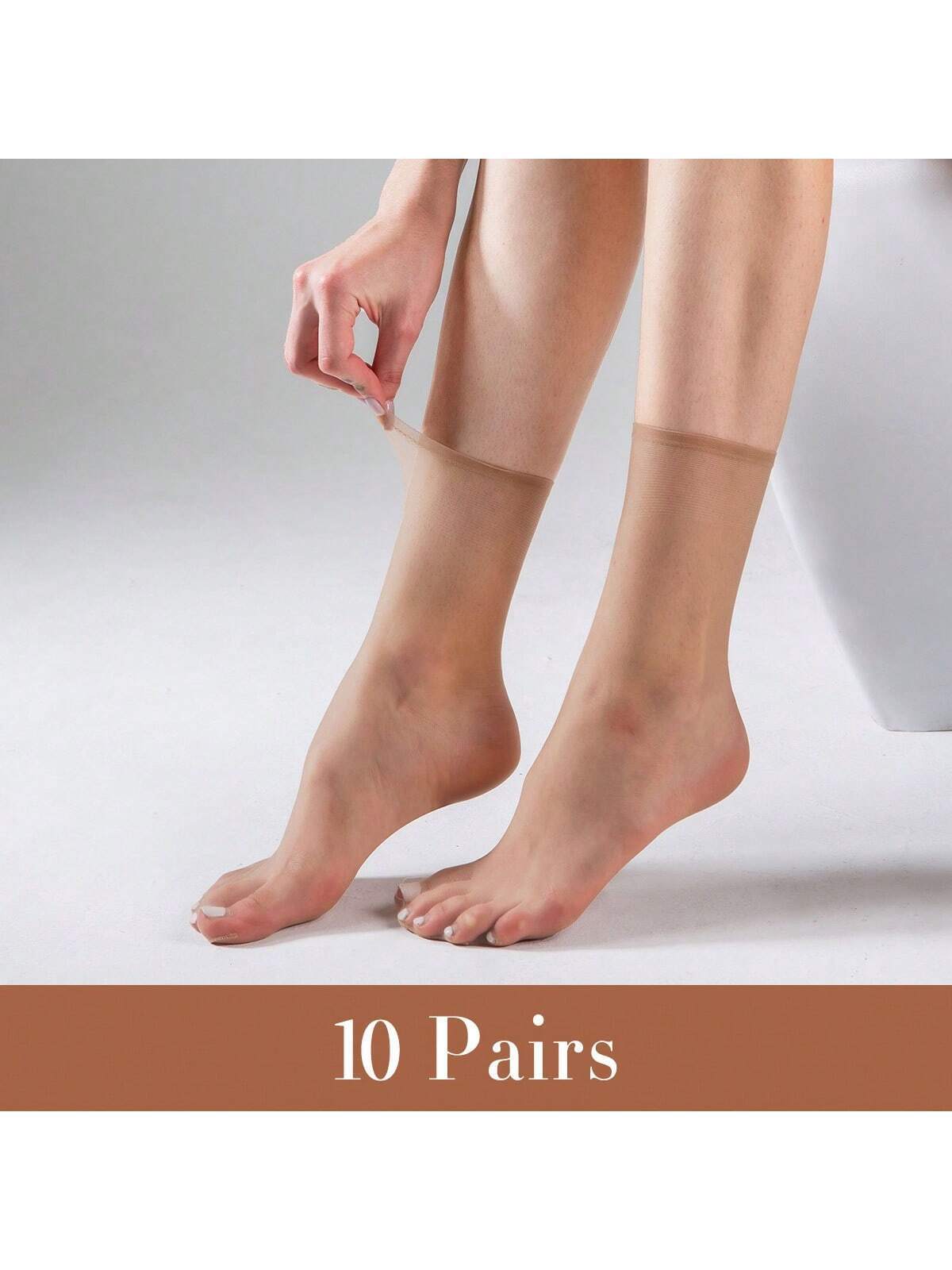 10 Pairs Women's Ultra-Thin, Sheer, Invisible Short Socks