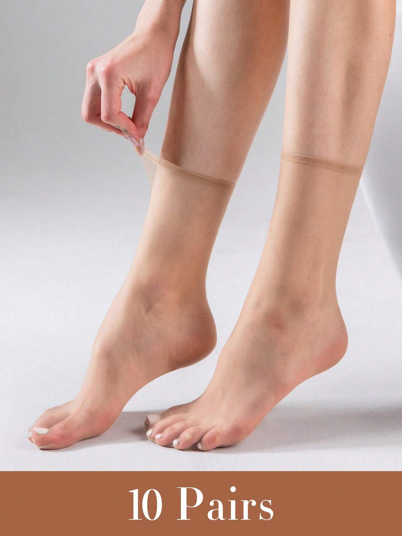 10 Pairs Women's Ultra-Thin, Sheer, Invisible Short Socks