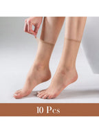 10 Pairs Women's Ultra-Thin, Sheer, Invisible Short Socks
