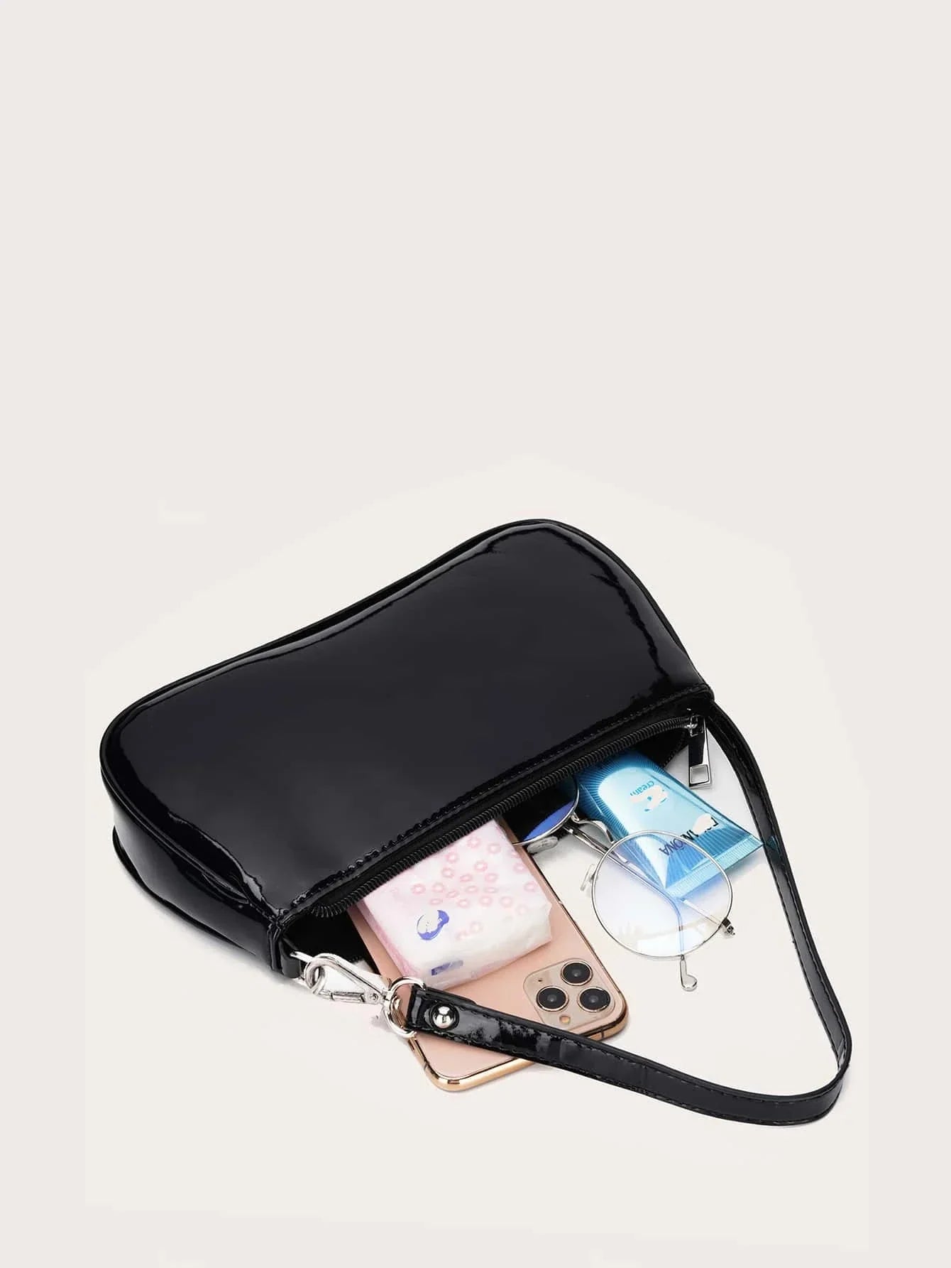 Artificial Patent Leather Bag For Teen Girls shein