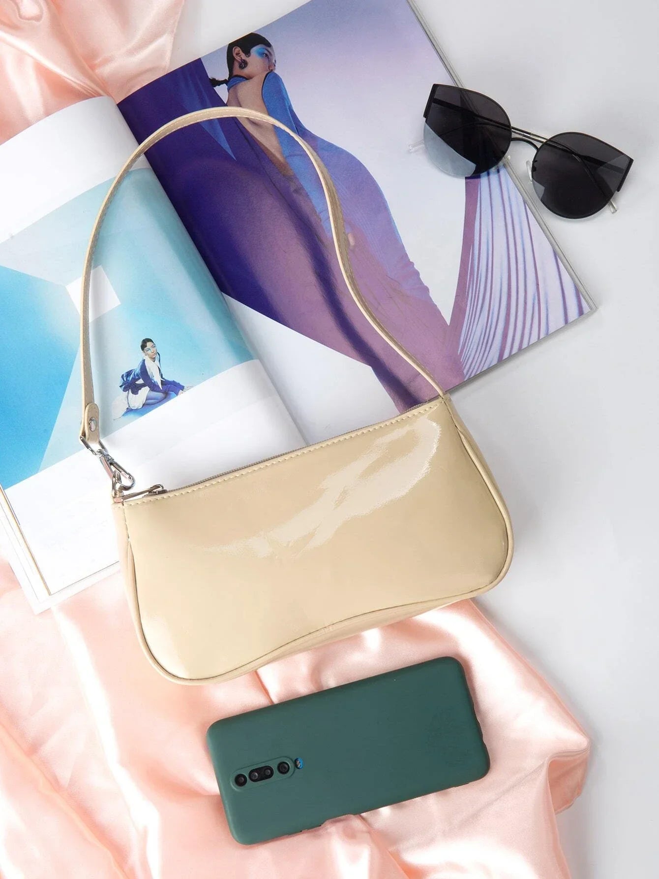 Artificial Patent Leather Bag For Teen Girls shein