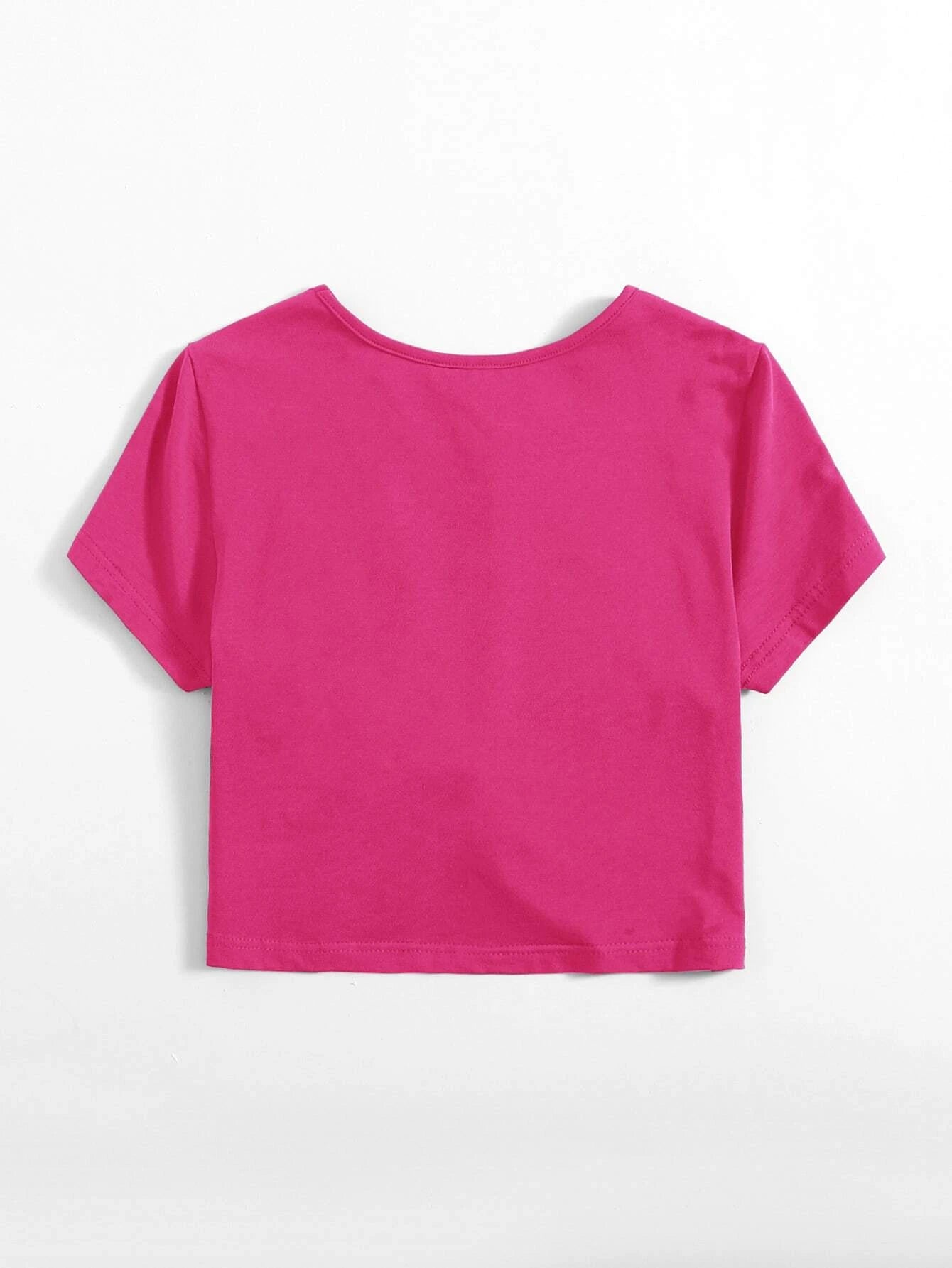 EZwear Twist Hem Solid Tee shein