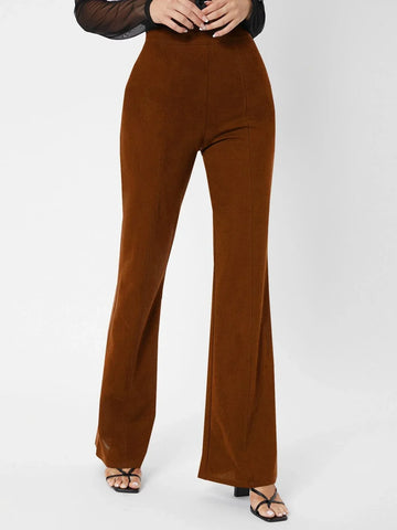 Tall Zipper Back Solid Flare Leg Pants