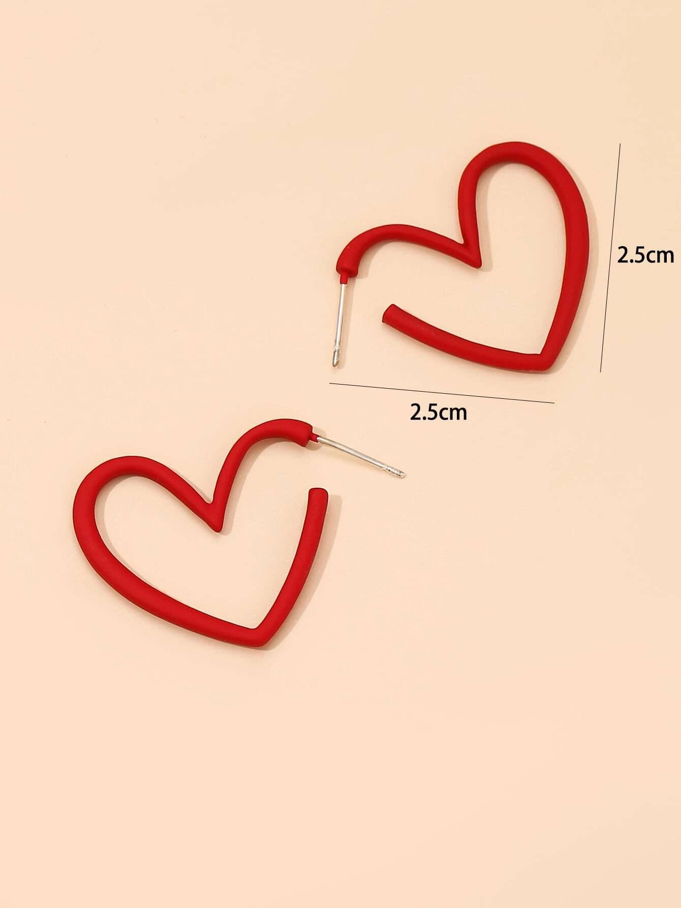 Heart Design Cuff Hoop Earrings shein