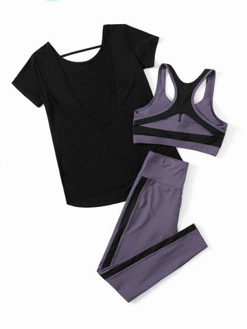 Yoga Basic 3pcs Softness & Lightweight Sports Set shein