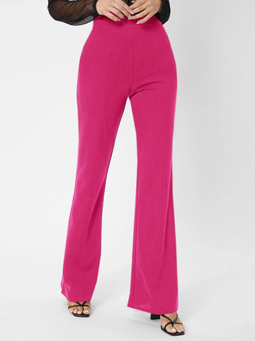 Tall Zipper Back Solid Flare Leg Pants