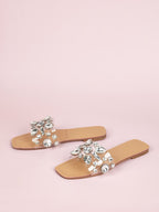 Women Gemstone Decor Slide Sandals shein