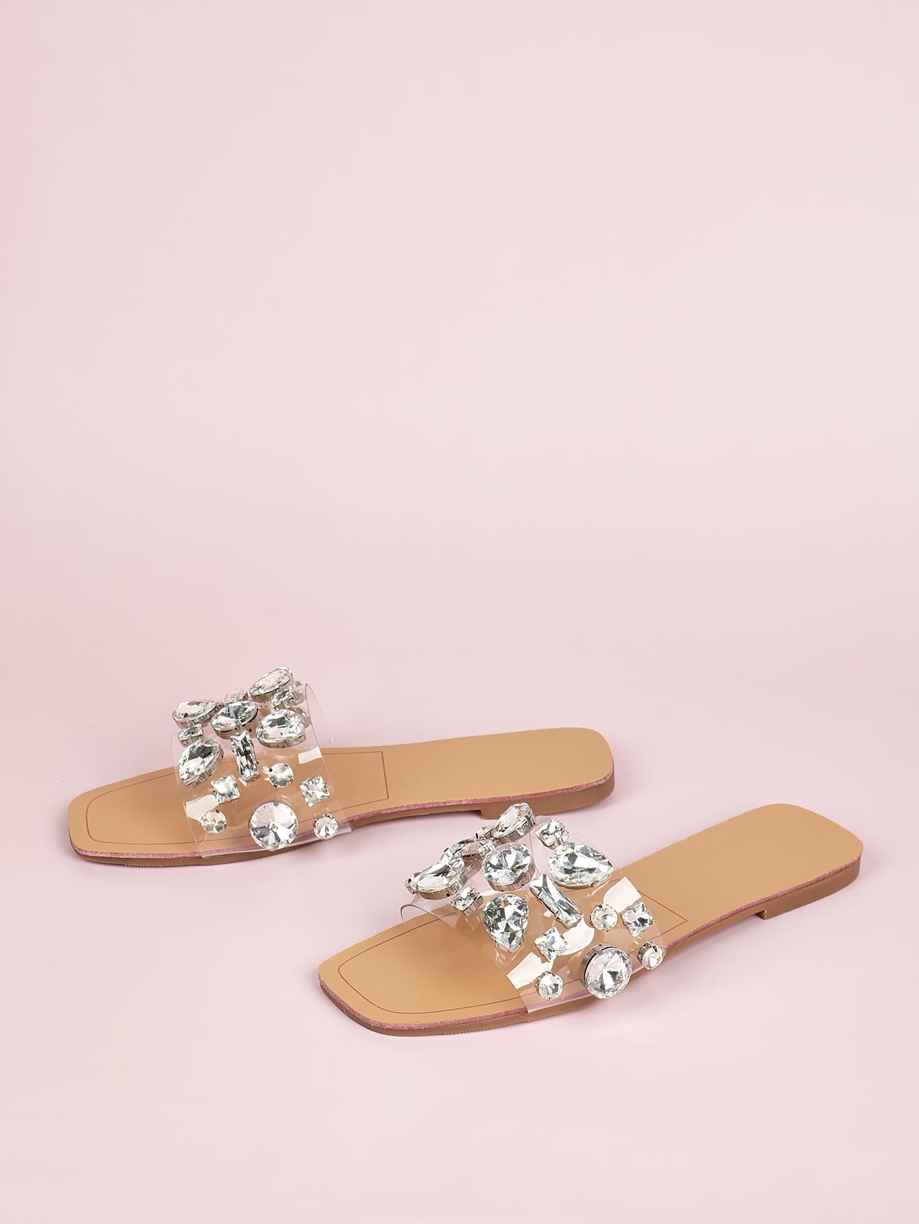 Women Gemstone Decor Slide Sandals shein