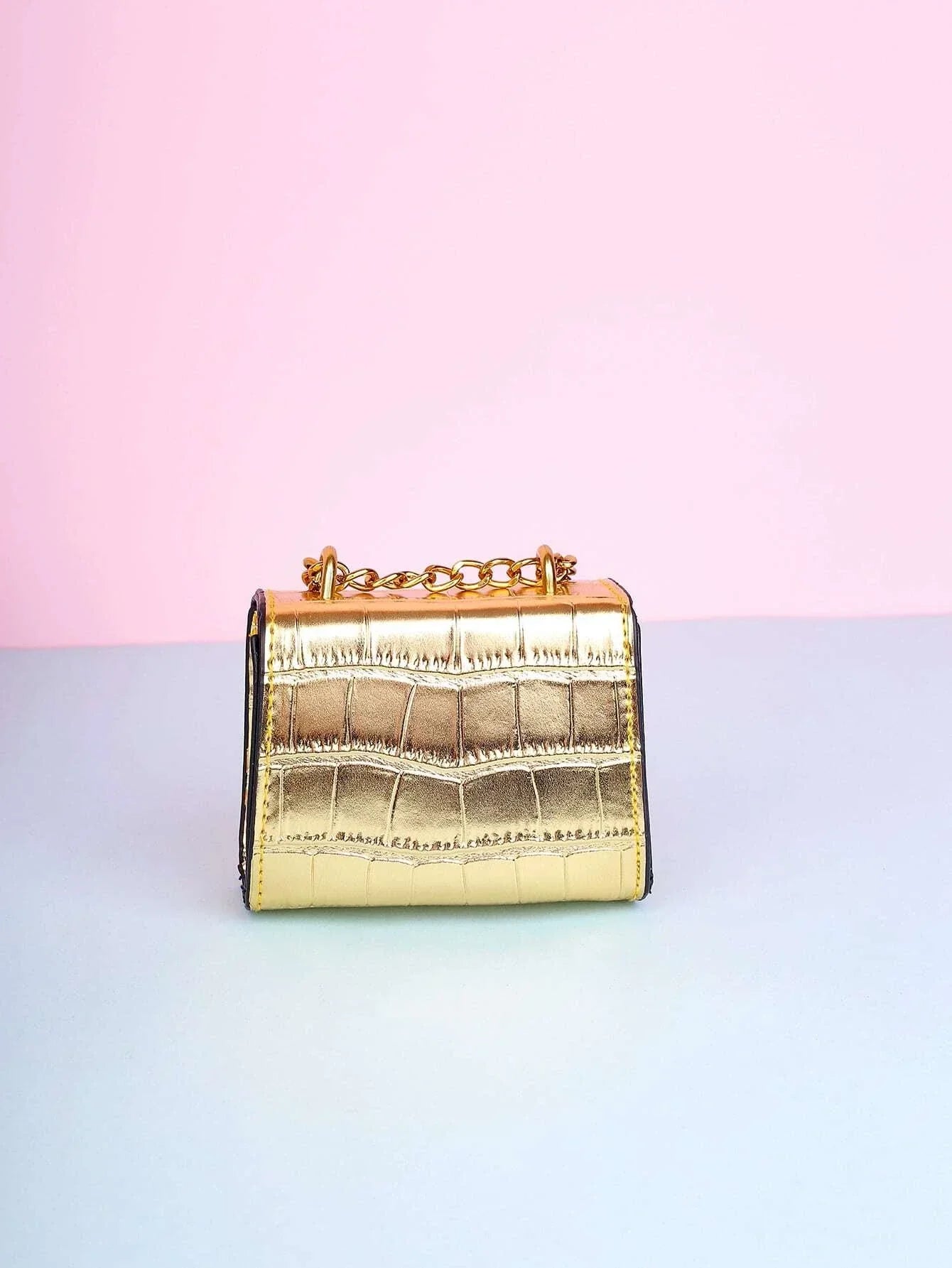 Waterproof,Lightweight,Business Casual Mini Metallic Crocodile Embossed Square Bag Shein