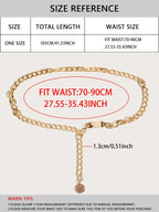 Metallic Geometric Decor Chain Belt Party shein