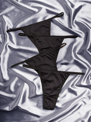 4pack Plain Thong shein