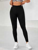 Sport Studio Solid High Waist Sports Leggings shein