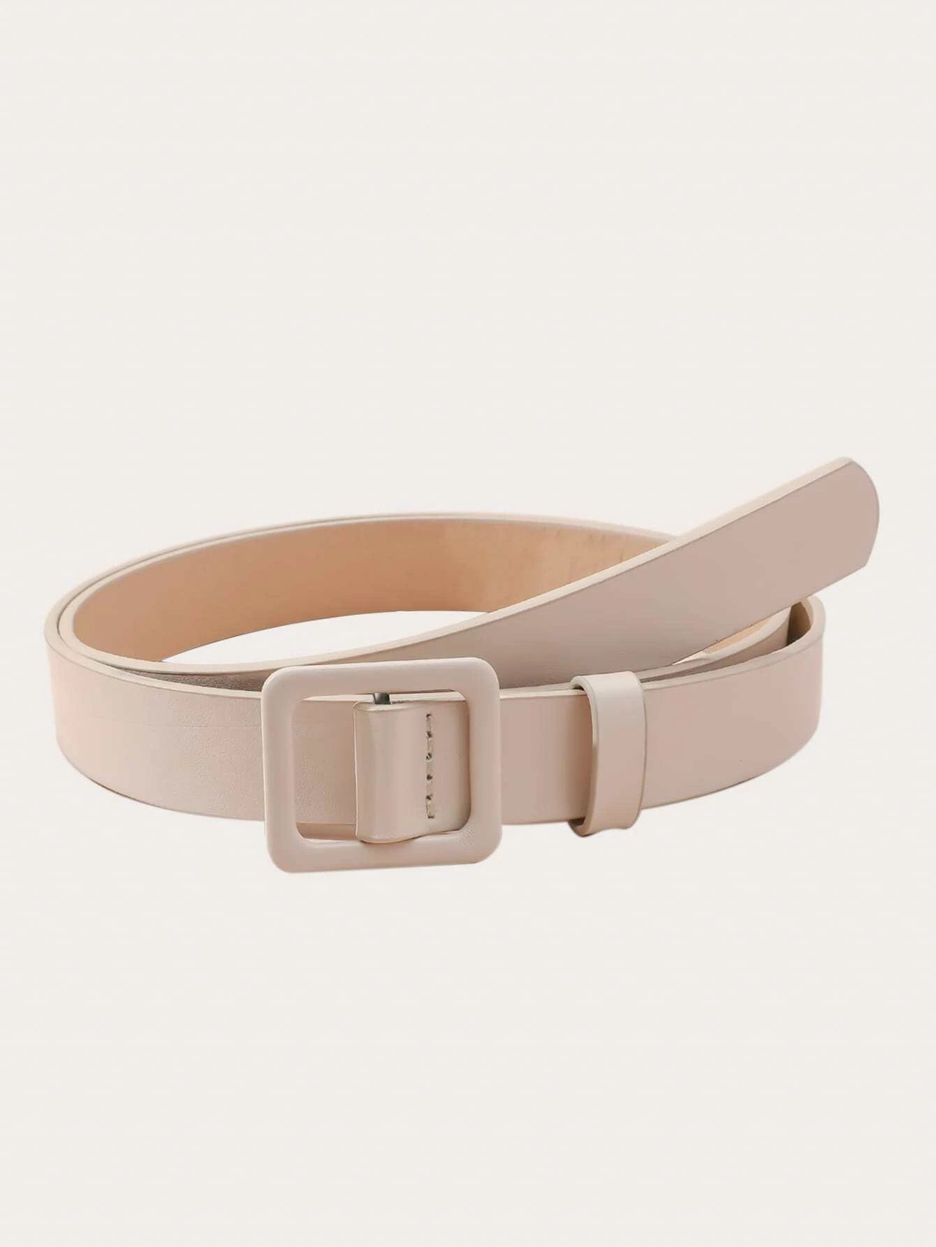 1pc Women Square Buckle Casual Belt For Daily Life