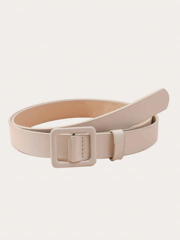 1pc Women Square Buckle Casual Belt For Daily Life