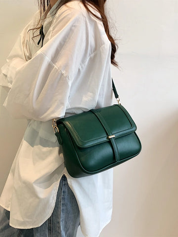 Lightweight,Business Casual Vintage Design Flap Square Bag