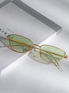 1pc Women Metal Frame Fashion Glasses Vintage Sunglasses shein