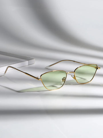 1pc Women Metal Frame Fashion Glasses Vintage Sunglasses