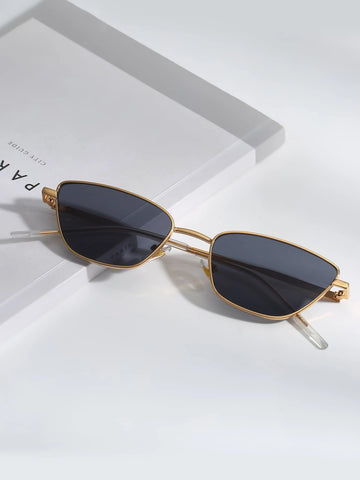 1pc Women Metal Frame Fashion Glasses Vintage Sunglasses
