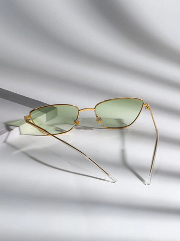 1pc Women Metal Frame Fashion Glasses Vintage Sunglasses