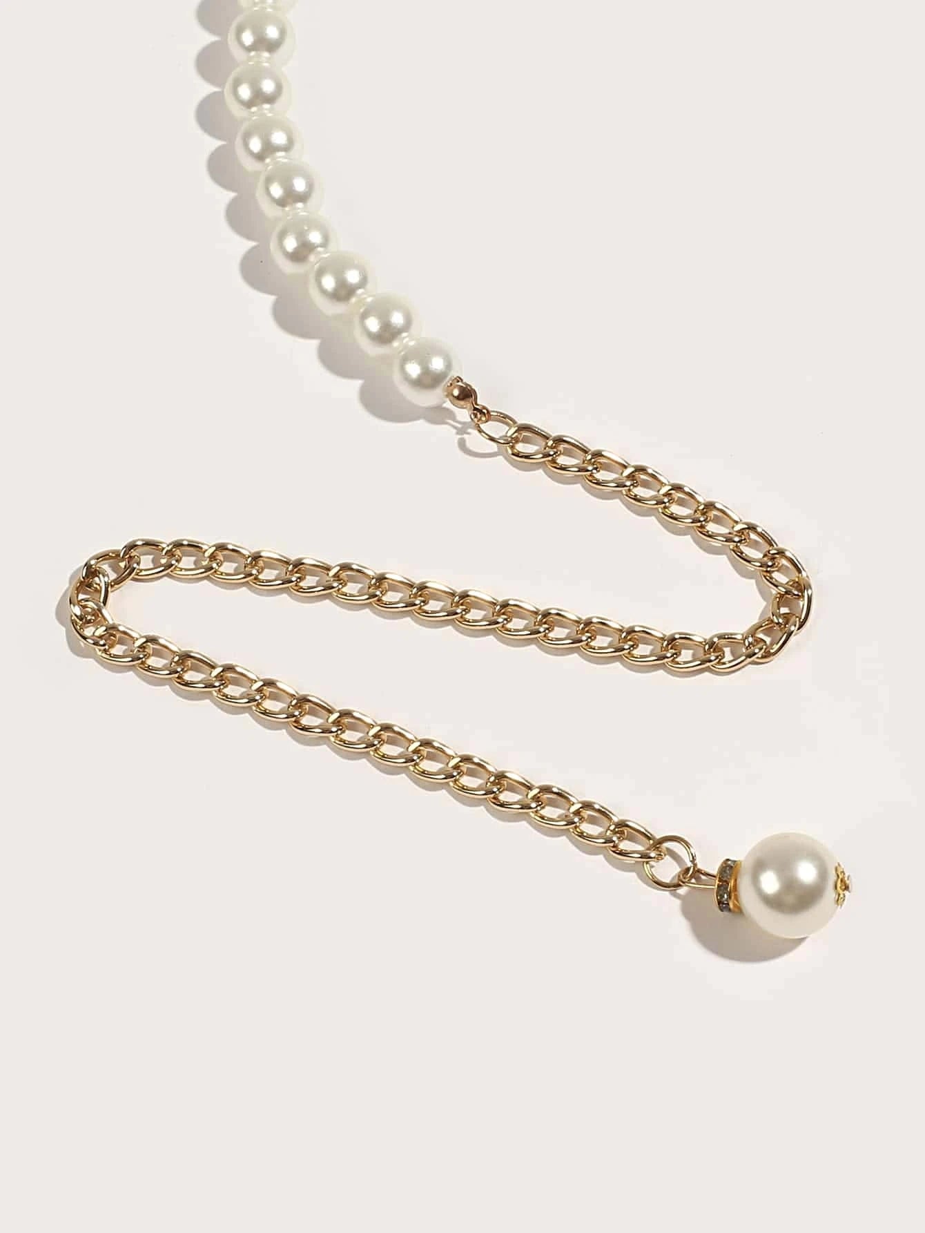 Faux Pearl Decor Chain Belt Elegant shein