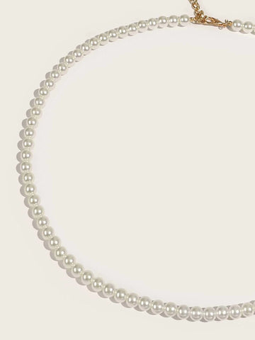 Faux Pearl Decor Chain Belt Elegant shein