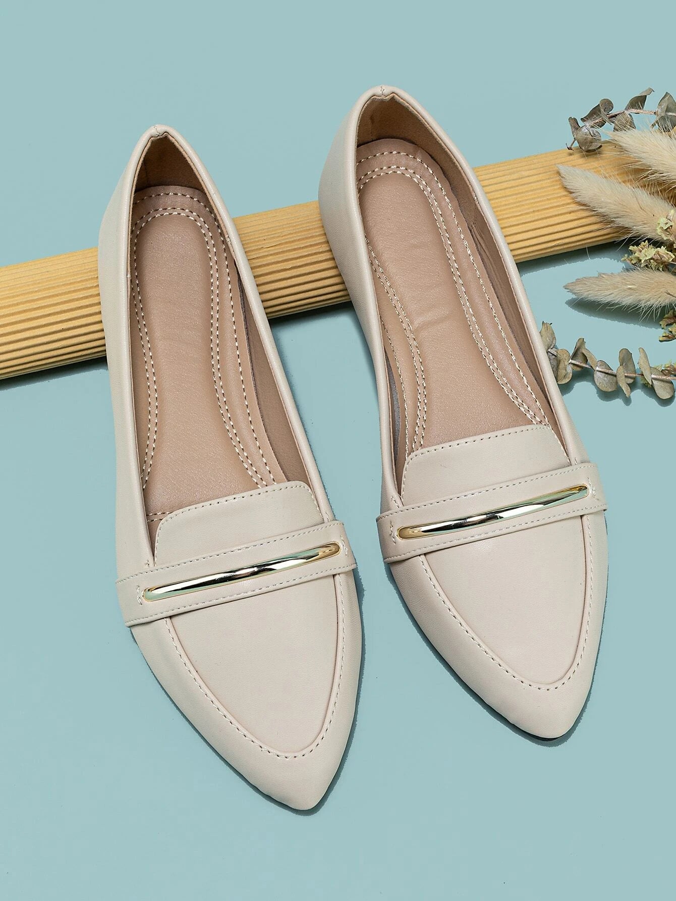 Women's Pointed Toe Ballet Flats shein