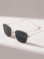 1pc Geometric Metal Modern Simple Style Women UV Protection Sunglasses shein