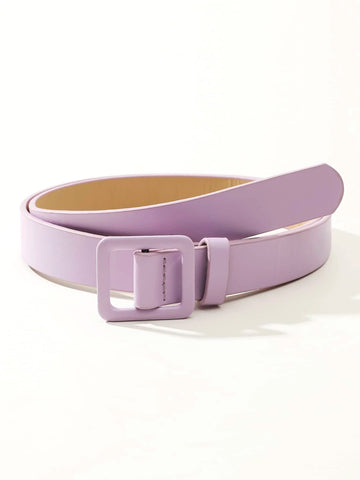 1pc Women Square Buckle Casual Belt For Daily Life