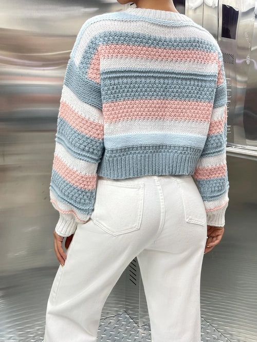 MOOSTA Colorblock Drop Shoulder Sweater shein